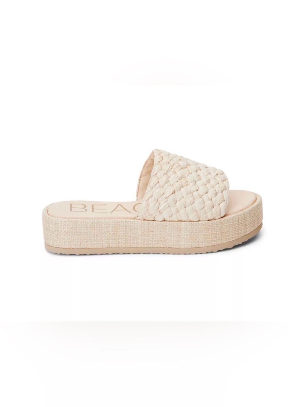 Woven Platform Slide Sandal - Cream